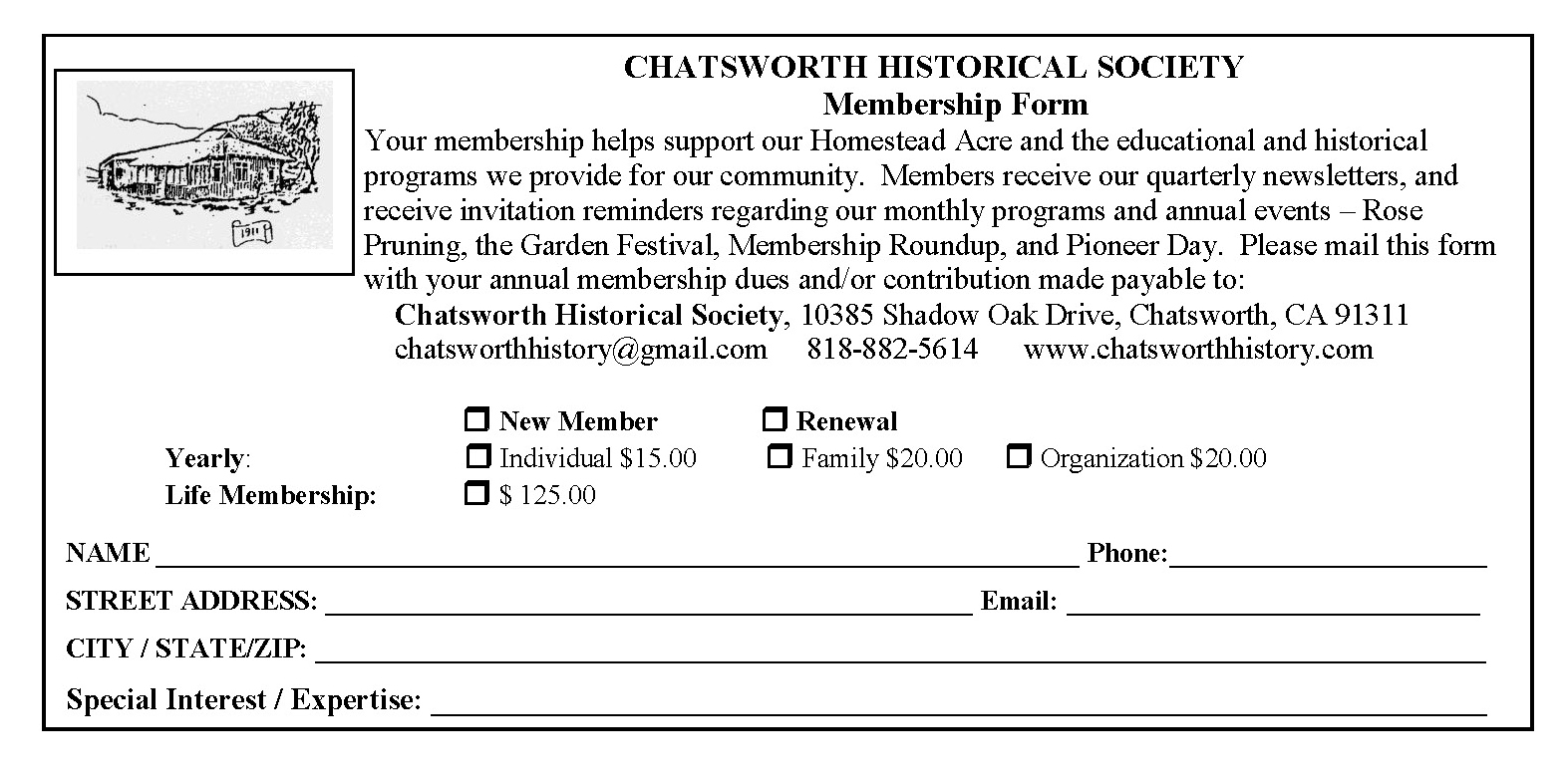 Chatsworth Historical Society History